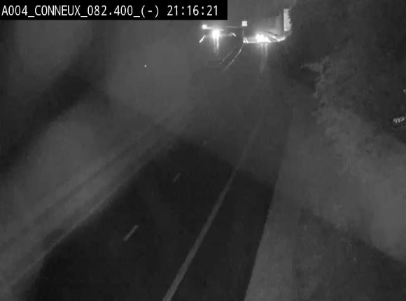 Webcam sur l'E411 avant les sorties 20 menant à Ciney, Dinant et Achêne. Vue orientée vers Namur