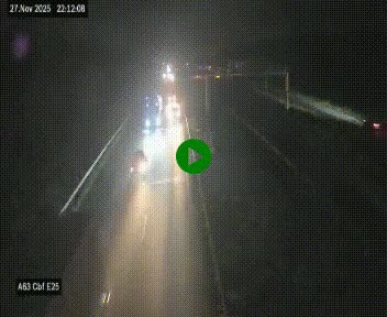 Webcam autoroute A63 en périphérie de Bordeaux au sud-est de la ville, en provenance du bassin d'Arcachon. Vue orientée vers Bordeaux