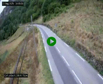Webcam dans les Pyrénées Atlantique au niveau du col d'Urdos et du fort du Pourtalet sur la N134, en direction du Col et du tunnel du Somport, à 765 mètres d'altitude