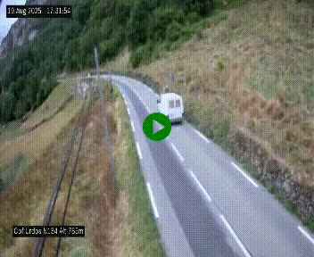 Webcam dans les Pyrénées Atlantique au niveau du col d'Urdos et du fort du Pourtalet sur la N134, en direction du Col et du tunnel du Somport, à 765 mètres d'altitude