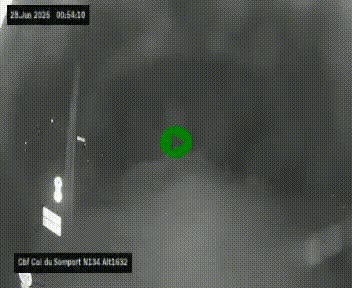 Webcam au col du Somport, côté français, sur la N134, dans les Pyrénées, en direction de l'Espagne, à 1632 mètres d'altitude