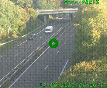 Caméra routière sur l'autoroute A20 au nord de Limoges, à la jonction avec la N520. Vue orientée vers Paris