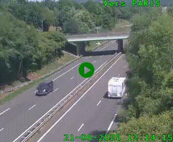 Caméra routière sur l'autoroute A20 au nord de Limoges, à la jonction avec la N520. Vue orientée vers Paris