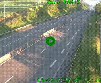 Caméra routière sur l'autoroute A20 à Saint-Hilaire-Bonneval, au sud de Limoges. Vue orientée vers Paris