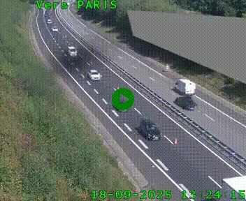 Caméra routière sur l'autoroute A20 à Saint-Pardoux-l'Ortigier, à la jonction avec l'A89. Vue orientée vers Paris