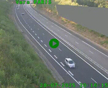 Caméra routière sur l'autoroute A20 à Saint-Pardoux-l'Ortigier, à la jonction avec l'A89. Vue orientée vers Paris