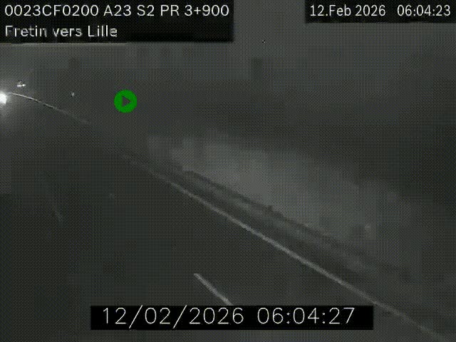 Webcam autoroute A23 à hauteur de Fretin. Vue orientée vers Lille