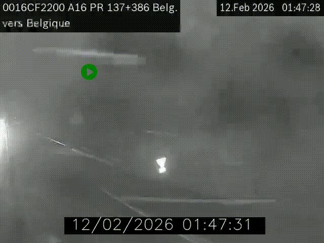 Webcam à la frontière franco-belge au niveau de Bray-Dunes/De-Panne sur l'autoroute A16. Vue orientée vers la Belgique