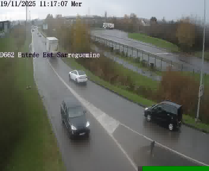Point de vue trafic déployé sur D662 (France) à Sarreguemines, regardant vers Sarreguemines, aidant conducteurs et services à anticiper les flux.