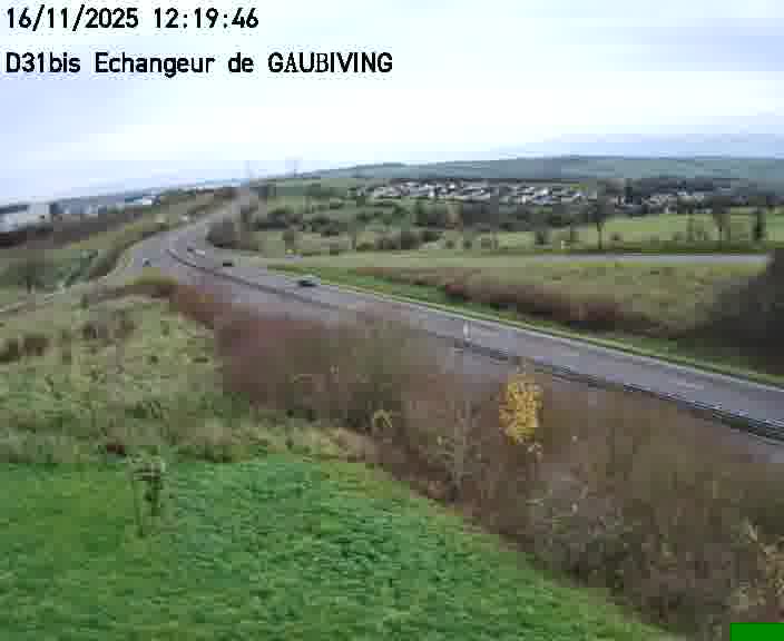 Dispositif d’observation sur D31bis (France) à Gaubiving, en direction de Sarreguemines, offrant une visualisation fiable des conditions de circulation.