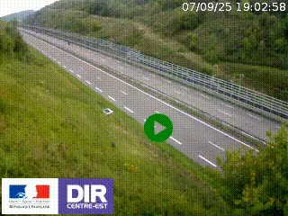 Webcam au niveau du col de Bois Clair à hauteur de Cluny sur la N79. Vue orientée vers Mâcon