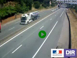 Caméra autoroutière sur l'A47 à hauteur de Givors, a proximité de Lyon. La webcam est orientée vers Lyon