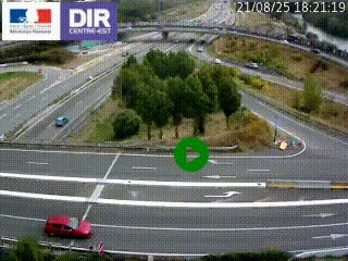Webcam traffic à Grenoble-sud sur l'autoroute A480. Vue orientée vers l'entrée et la sortie de Grenoble