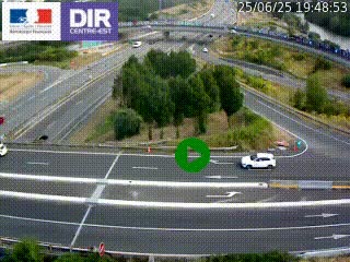 Webcam traffic à Grenoble-sud sur l'autoroute A480. Vue orientée vers l'entrée et la sortie de Grenoble