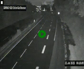 Webcam routière à hauteur de Bois-Guillaume en périphérie de Rouen. Vue orientée vers Rouen