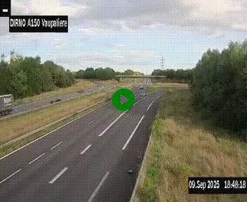 Webcam autoroute A150 à hauteur de La Vaupalière en périphérie de Rouen. Vue orientée vers Rouen