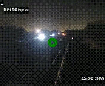 Webcam autoroute A150 à hauteur de La Vaupalière en périphérie de Rouen. Vue orientée vers Rouen
