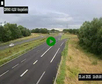 Webcam autoroute A150 à hauteur de La Vaupalière en périphérie de Rouen. Vue orientée vers Rouen