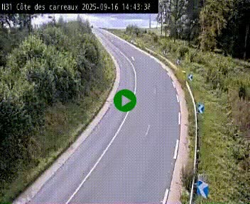 Webcam en haut de la Côte des Carreaux sur la N31 à Avesnes-en-Bray. Vue orientée vers Rouen