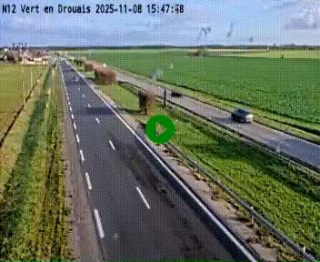 Webcam à hauteur de Vert-en-Drouais sur la N12, en périphérie de Dreux. Vue orientée vers Alençon