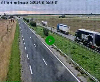 Webcam à hauteur de Vert-en-Drouais sur la N12, en périphérie de Dreux. Vue orientée vers Alençon