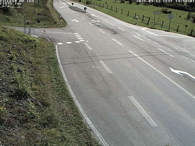 Webcam sur la RD164 à Tilleux. Vue orientée vers Neufchâteau