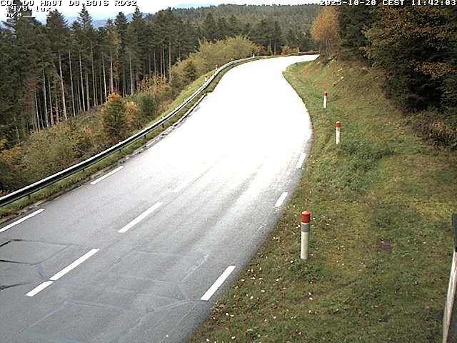 Webcam à 406 mètres d'altitude au niveau du col du haut du bois sur la RD32