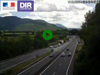 Caméra trafic à Meylan sur la Rocade-Sud de Grenoble en direction d'Aix-en-Provence