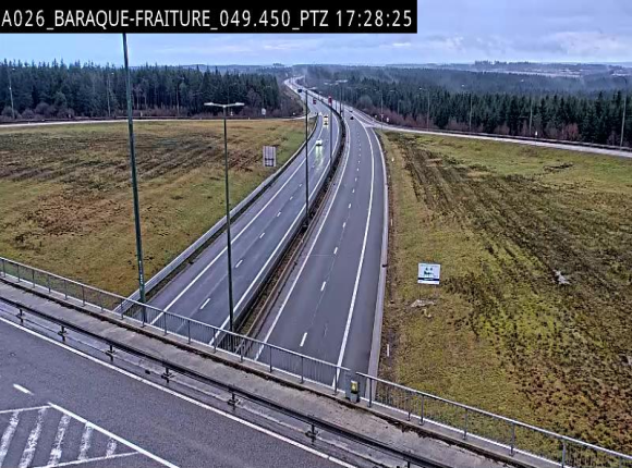 Webcam à la Baraque de Fraiture à la jonction entre l'E25 et la N89 à hauteur de Vielsalm