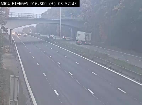 Webcam à Wavre, à hauteur de la sortie 5 Bierges. Vue orientée vers Namur
