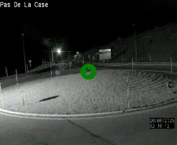 Webcam sur la N22 au niveau du poste frontière entre la France et Andorre à proximité de Pas de la Case à plus de 2000 mètres d'altitude