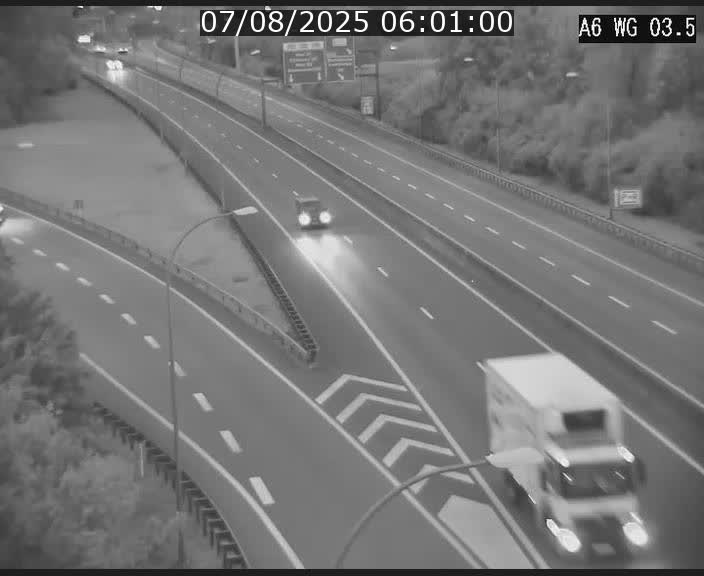 Traffic live webcam Luxembourg - Croix de Cessange - A6 - BK 3.5 - direction France/Allemagne