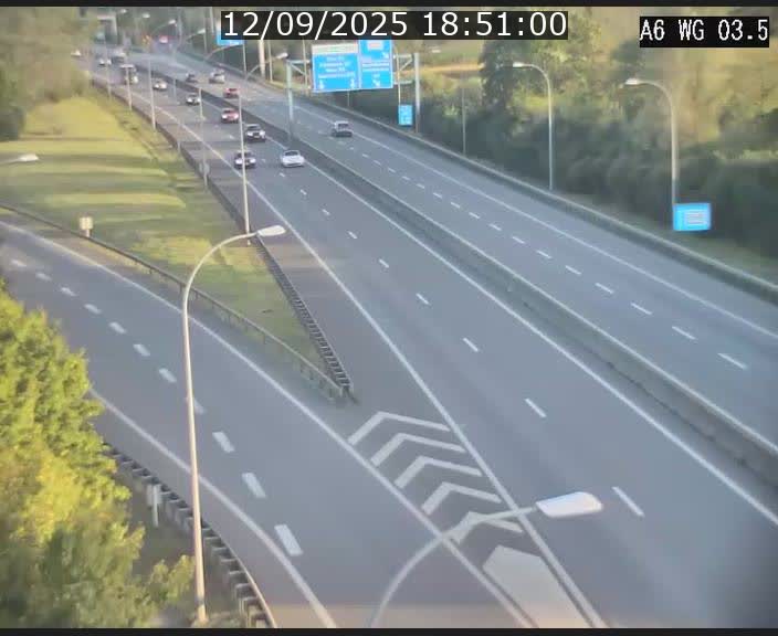 Traffic live webcam Luxembourg - Croix de Cessange - A6 - BK 3.5 - direction France/Allemagne
