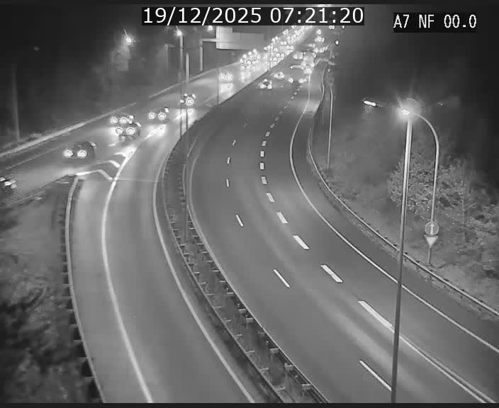 Caméra autoroute Luxembourg A7 - Echangeur A1/A7 Grünewald direction Tunnel Stafelter