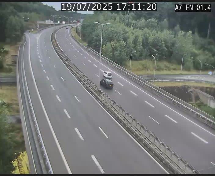 Caméra autoroute Luxembourg A7 - Tunnel Stafelter - direction Echangeur Grünewald