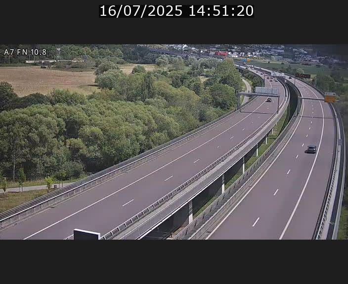 Caméra trafic Luxembourg - A7, Tunnel Gousselerbierg, sortie sud, direction rond-point Lorentzweiler (BK 10.8)