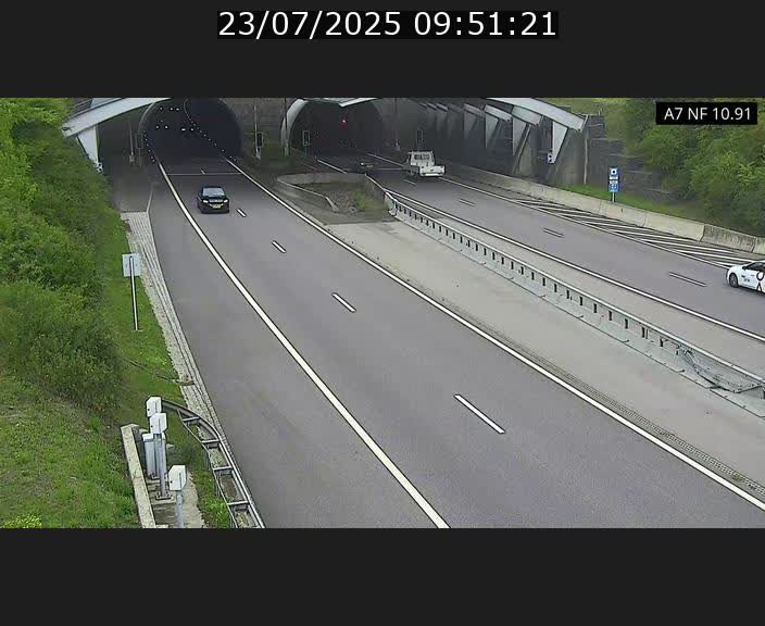 Caméra trafic Luxembourg - A7, Tunnel Gousselerbierg, entrée sud, direction Mersch