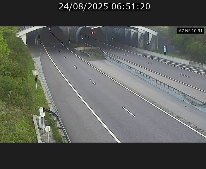 Caméra trafic Luxembourg - A7, Tunnel Gousselerbierg, entrée sud, direction Mersch