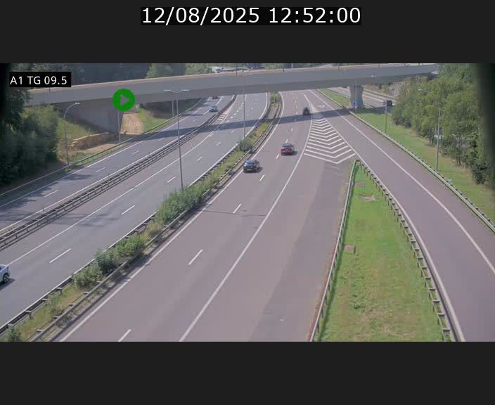 Traffic live webcam Luxembourg Jonction Grünewald - A1 direction Luxembourg-ville - BK 9.5