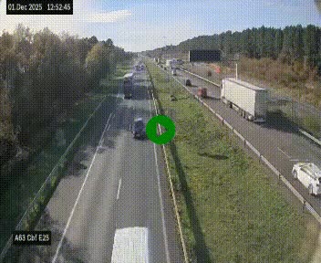 Webcam autoroute A63 en périphérie de Bordeaux au sud-est de la ville, en provenance du bassin d'Arcachon. Vue orientée vers Bordeaux
