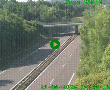 Caméra routière sur l'autoroute A20 au nord de Limoges, à la jonction avec la N520. Vue orientée vers Paris