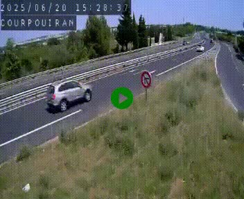 Caméra routière France - N109, Courpouiran - La plaine, en direction de Clermont l'Hérault, à la sortie de Montpellier