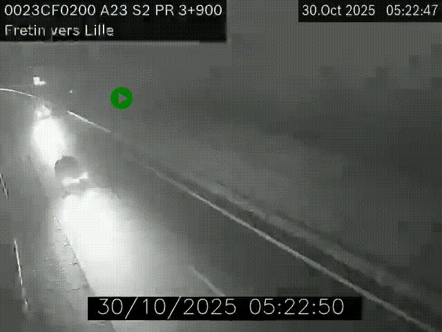 Webcam autoroute A23 à hauteur de Fretin. Vue orientée vers Lille