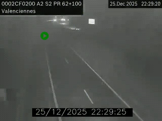 Webcam autoroute A2 à Valenciennes. Vue orientée vers Maubeuge et Mons (Belgique)