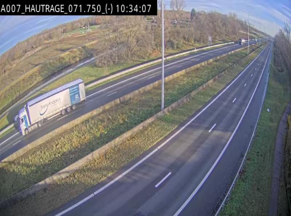 Webcam autoroute Belgique - Hautrage - E19 - BK 71.7
