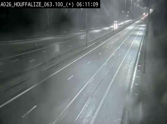 Webcam autoroute des Ardennes (E25/A26) à hauteur d'Houffalize. Vue orientée vers Baraque de Fraiture