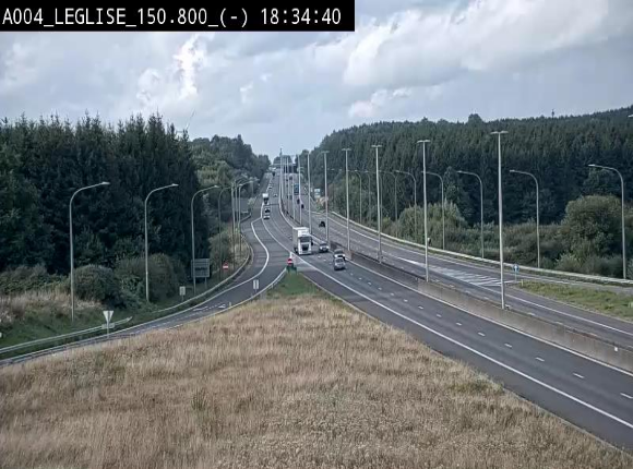 Webcam E411 dans la Côte de Léglise. Vue orientée vers Bruxelles