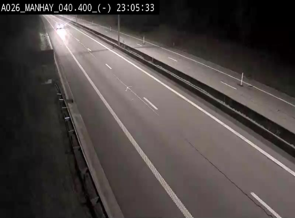 Webcam autoroute A26/E25 à hauteur de Manhay, après la jonction avec la N651 en direction de Liège - BK 40.4
