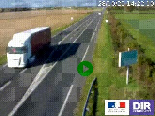 Webcam routière sur la RN7 à hauteur de Toulon-sur-Allier, entre Moulins et Vichy