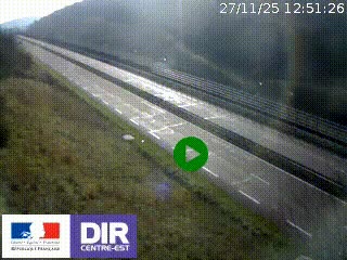 Webcam au niveau du col de Bois Clair à hauteur de Cluny sur la N79. Vue orientée vers Mâcon